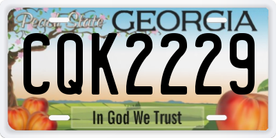 GA license plate CQK2229