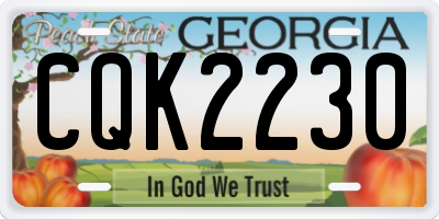 GA license plate CQK2230