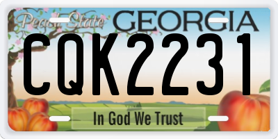 GA license plate CQK2231