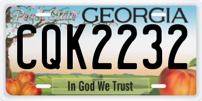 GA license plate CQK2232