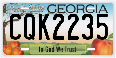 GA license plate CQK2235