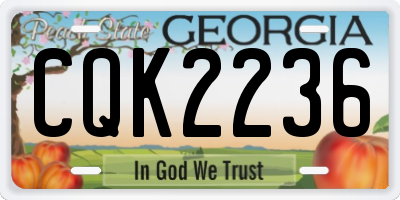 GA license plate CQK2236