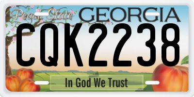 GA license plate CQK2238