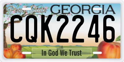 GA license plate CQK2246