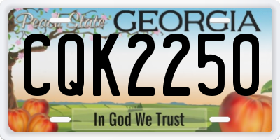 GA license plate CQK2250