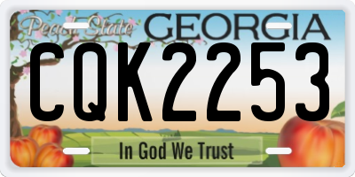 GA license plate CQK2253