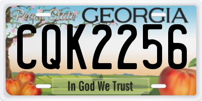 GA license plate CQK2256