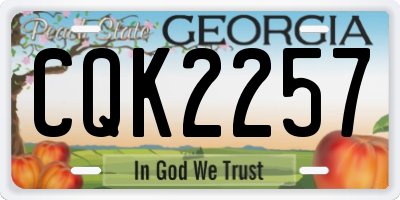 GA license plate CQK2257