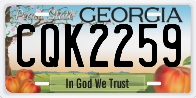 GA license plate CQK2259