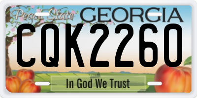 GA license plate CQK2260