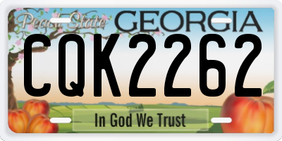 GA license plate CQK2262