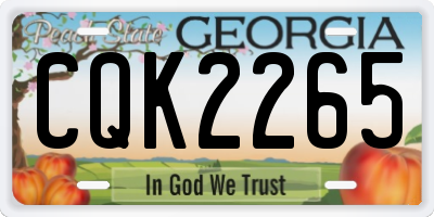 GA license plate CQK2265