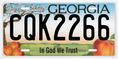 GA license plate CQK2266