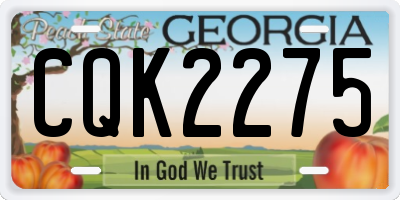 GA license plate CQK2275