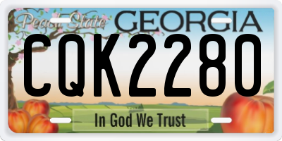 GA license plate CQK2280