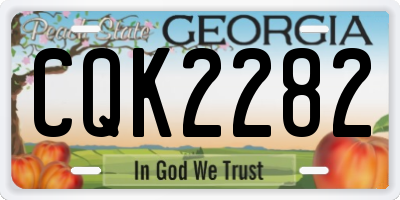 GA license plate CQK2282