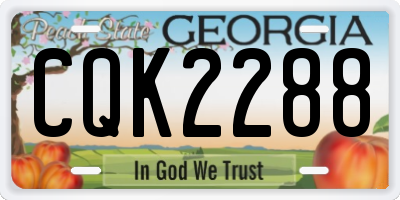 GA license plate CQK2288