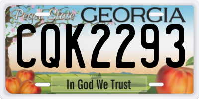 GA license plate CQK2293