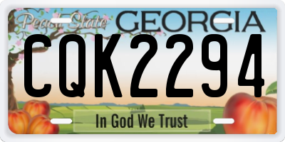 GA license plate CQK2294