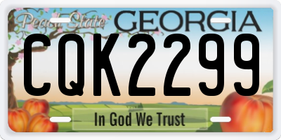 GA license plate CQK2299