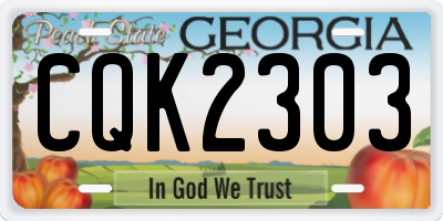 GA license plate CQK2303