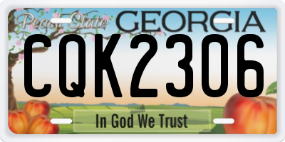 GA license plate CQK2306