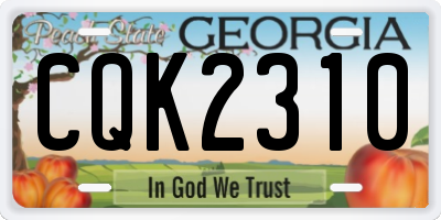 GA license plate CQK2310