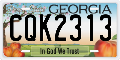GA license plate CQK2313