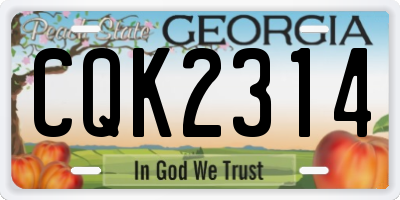GA license plate CQK2314