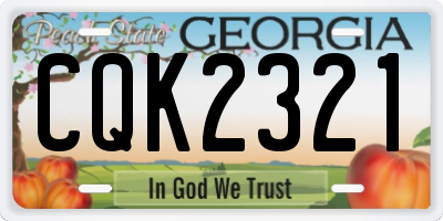 GA license plate CQK2321