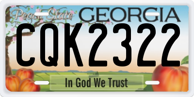 GA license plate CQK2322