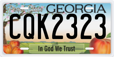 GA license plate CQK2323