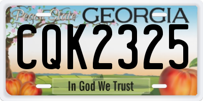 GA license plate CQK2325