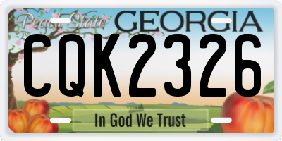 GA license plate CQK2326