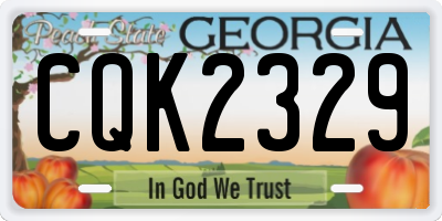 GA license plate CQK2329