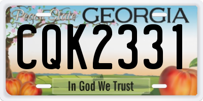 GA license plate CQK2331
