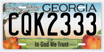 GA license plate CQK2333