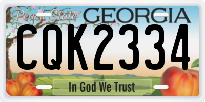 GA license plate CQK2334