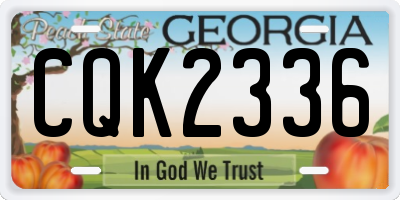 GA license plate CQK2336