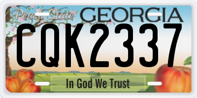 GA license plate CQK2337