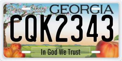 GA license plate CQK2343