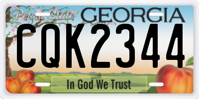 GA license plate CQK2344