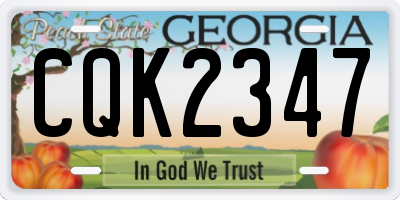 GA license plate CQK2347