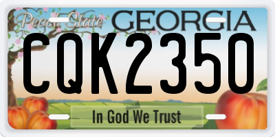 GA license plate CQK2350