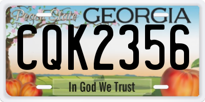 GA license plate CQK2356