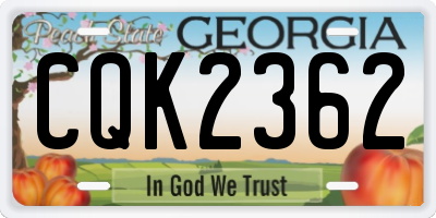 GA license plate CQK2362
