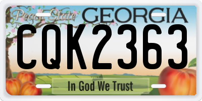 GA license plate CQK2363