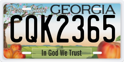 GA license plate CQK2365