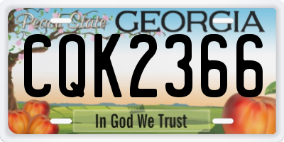 GA license plate CQK2366