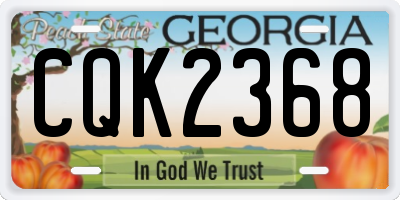 GA license plate CQK2368